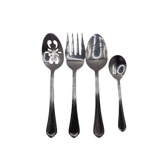 Towle Silver Vienna Stainless Serving Flatware Set Of 4 Piece Discontinued - Picture 2 of 3